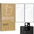 Miniatyrbillede 1 af 9: Bizon Glass Edge Hærdet Glas - 2 stk. + linsebeskyttelse, Galaxy A52s 5G, A52 4G/5G, sort