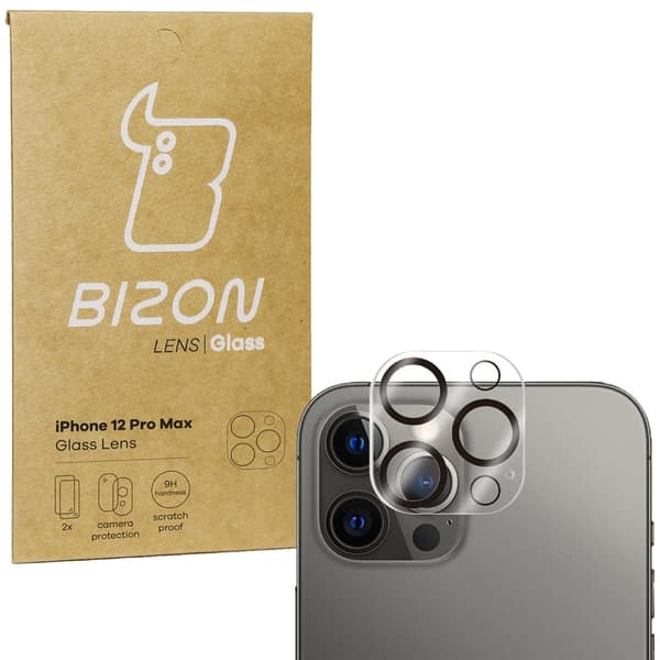 Bizon Glass Lens til iPhone 12 Pro Max, 2 stk.