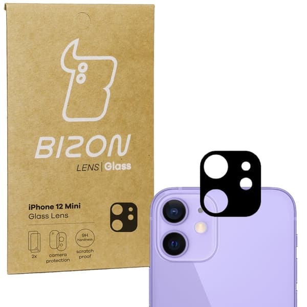 Bizon Glass Lens til iPhone 12 Mini, 2 stk.