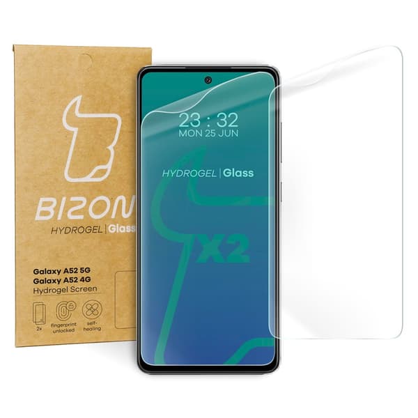 Bizon Glass Hydrogel skærmbeskytter, Galaxy A52s 5G, A52 4G/5G, 2 stk.