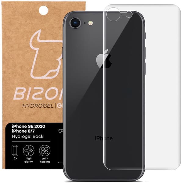 Hydrogelfilm til bagsiden Bizon Glass Hydrogel, iPhone SE 2022/2020/8/7, 2 stk.