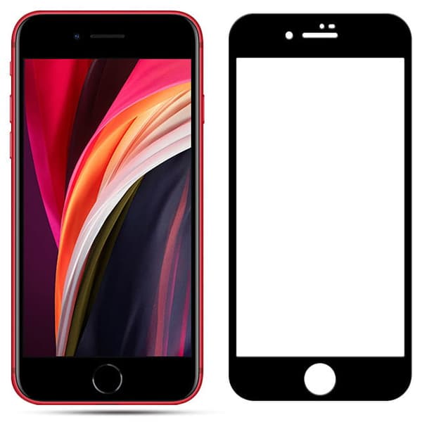 Bizon Glass Edge härdat glas för iPhone SE 2022/2020/8/7, svart