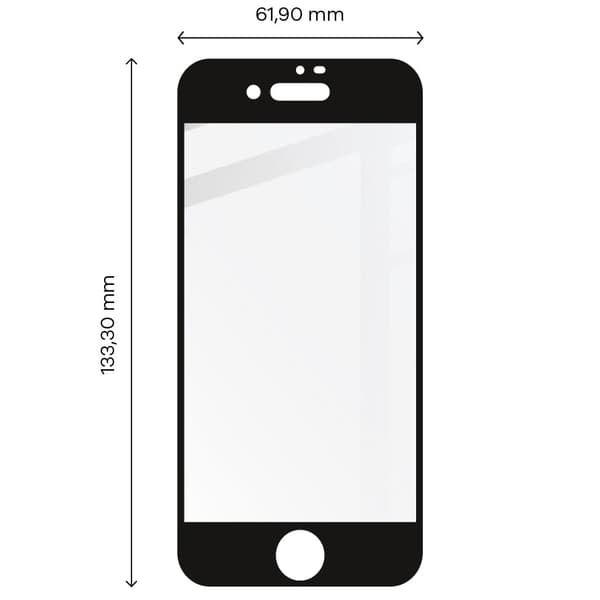 Bizon Glass Edge härdat glas för iPhone SE 2022/2020/8/7, svart