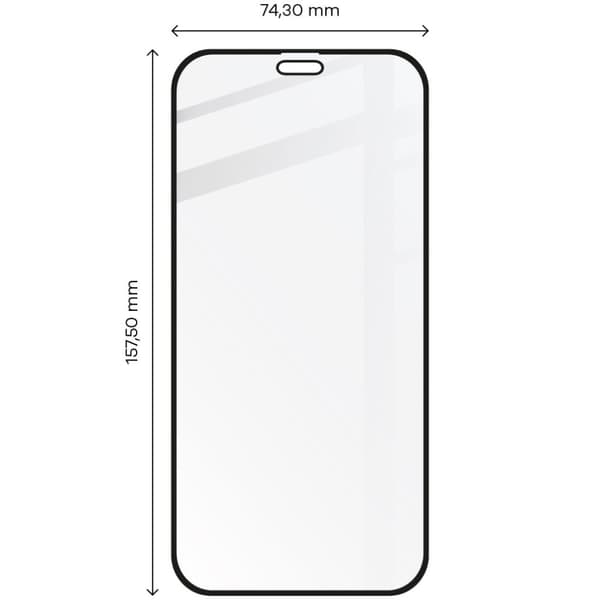 Bizon Glass Edge Hærdet Glas til iPhone 12 Pro Max, Sort