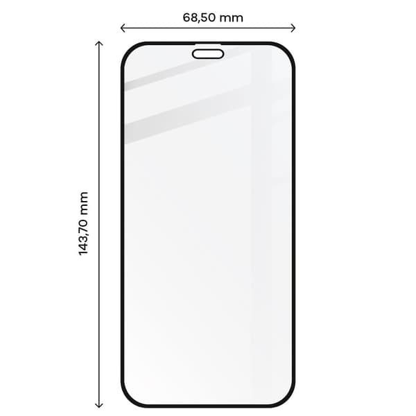Bizon Glass Edge härdat glas för iPhone 12 / 12 Pro, svart