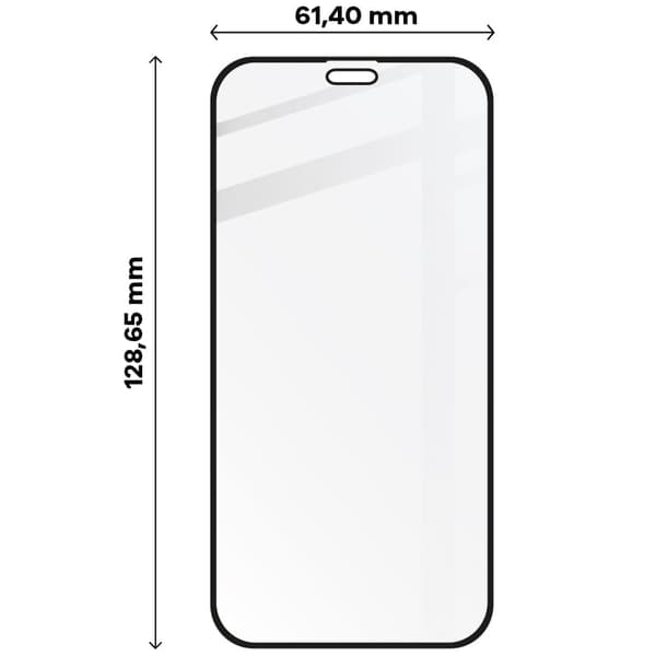 Bizon Glass Edge Hærdet Glas til iPhone 12 Mini, Sort