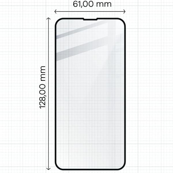 Bizon Glass Edge Hærdet Glas til iPhone 13 Mini, Sort