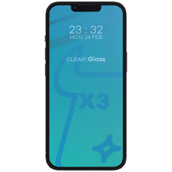 Bizon Glass Edge karkaistu lasi - 2 kpl + linssisuoja, iPhone 13 Pro, musta