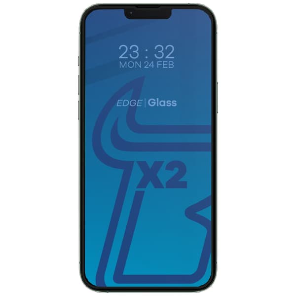 Bizon Glass Edge Härdat Glas - 2 delar + linsskydd, iPhone 13 Pro Max, svart