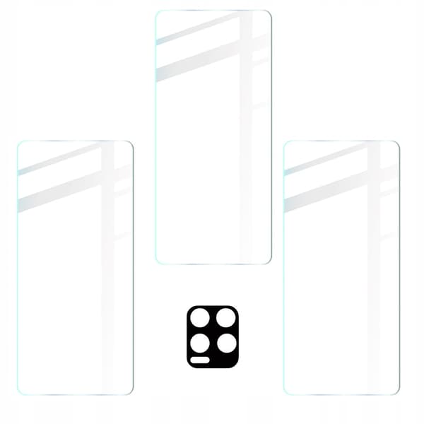Bizon Glass Klar Hærdet Glas - 3 stk. + linse, Realme 8 Pro