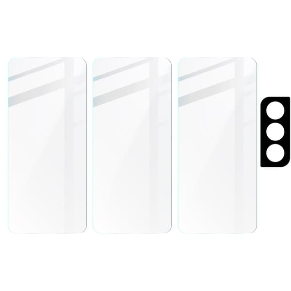Bizon Glass Kirkas karkaistu lasi - 3 kpl + linssi, Galaxy S21 FE