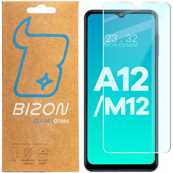 Bizon Glass Kirkas karkaistu lasi Galaxy A12 / M12:lle