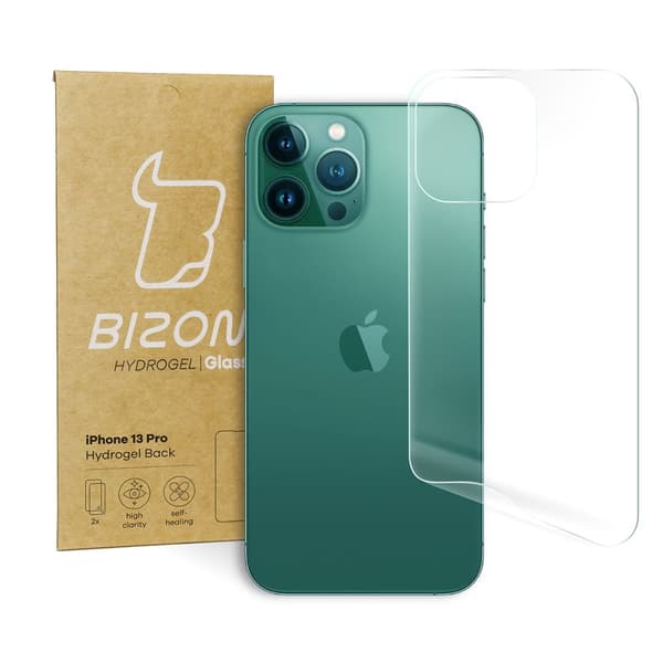 Bizon Glass Hydrogel Bagfilm, iPhone 13 Pro, 2 stk.