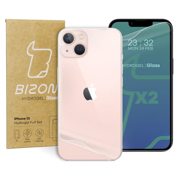 Hydrogelfilm för bak- och framsida Bizon Glass Hydrogel, iPhone 13