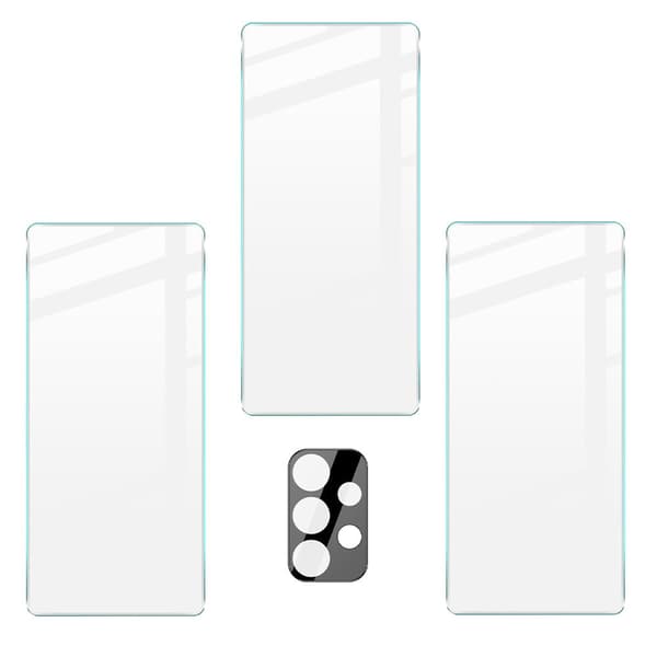 Bizon Glass Klar hærdet glas - 3 stk. + linse, Galaxy A53