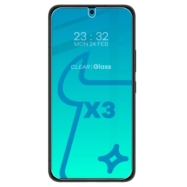 Bizon Glass Kirkas karkaistu lasi - 3 kpl + linssi, Galaxy S22 Plus