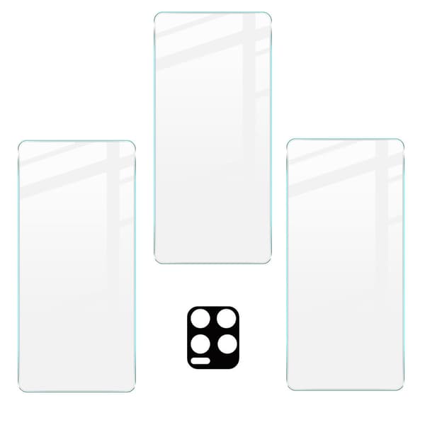 Bizon Glass Klar Hærdet Glas - 3 stk. + linse, Realme 8 / 8 Pro