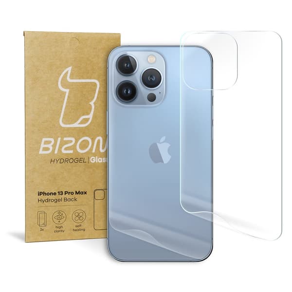 Bizon Glass Hydrogel Bagfilm, iPhone 13 Pro Max, 2 stk.