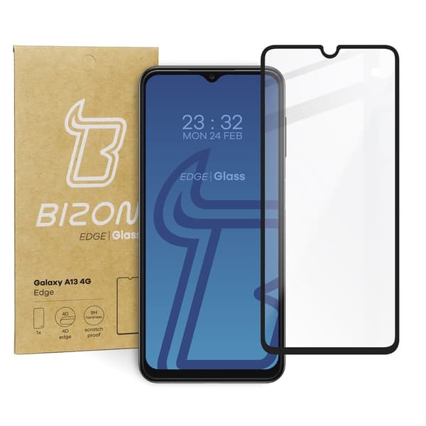 Bizon Glass Edge Hærdet Glas til Galaxy A13 4G, Sort