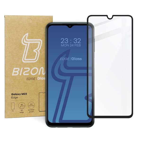 Bizon Glass Edge Hærdet Glas til Galaxy M13 / M23 5G, Sort