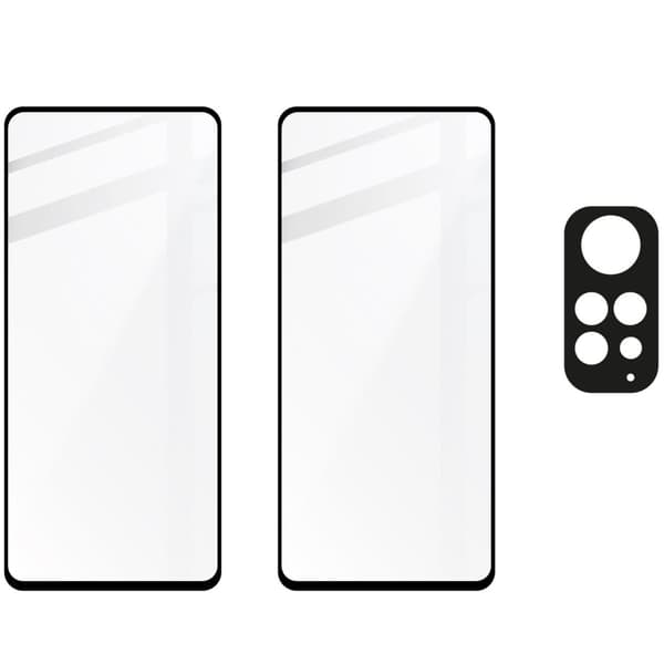 Bizon Glass Edge karkaistusta lasista valmistettu suojalasi - 2 kpl + linssinsuoja, Redmi Note 11s 4G