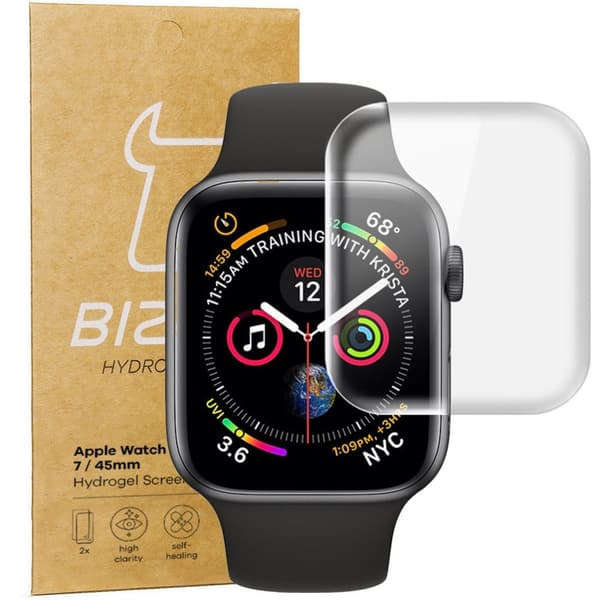 Hydrogelfilm til Bizon Glass Hydrogel v2 skærm, Apple Watch 45 mm, 2 stk.