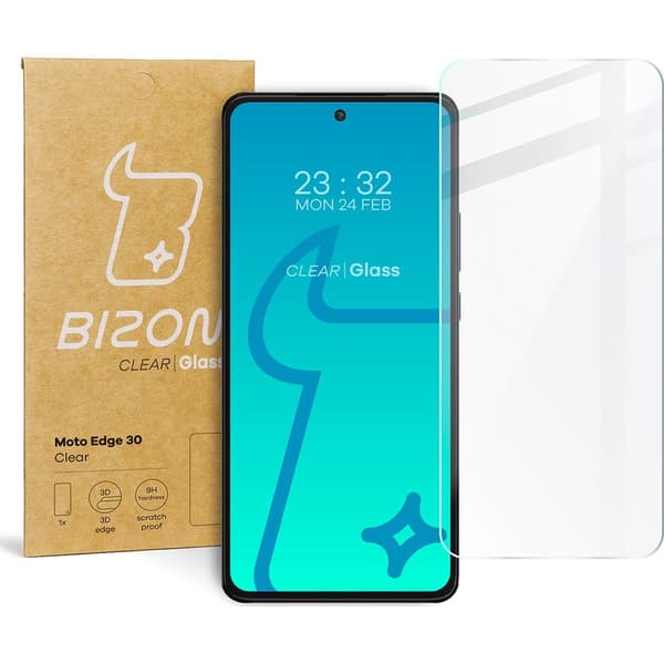 Bizon Glass Klart Härdat Glas för Motorola Edge 30