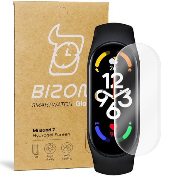 Hydrogelfilm för Bizon Glass Hydrogel-skärm, Xiaomi Mi Band 7, 2 stycken