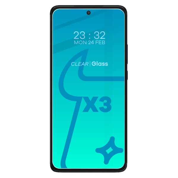Bizon Glass Kirkas karkaistu lasi - 3 kpl + linssi, Motorola Edge 30