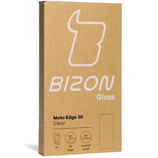 Bizon Glass Kirkas karkaistu lasi - 3 kpl + linssi, Motorola Edge 30