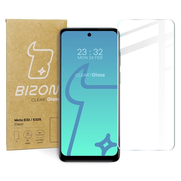 Bizon Glass Klar Hærdet Glas til Motorola Moto E32 / E32S