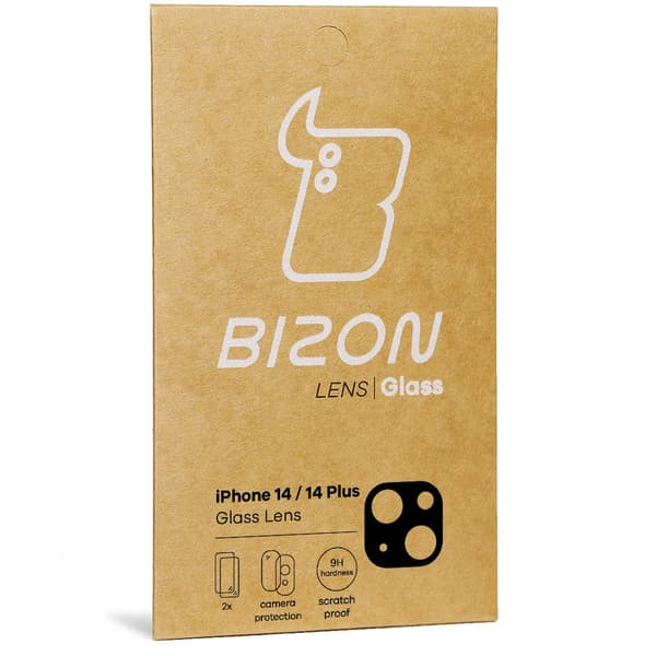 Bizon Glass -linssi iPhone 14:lle / 14 Plussalle, 2 kpl