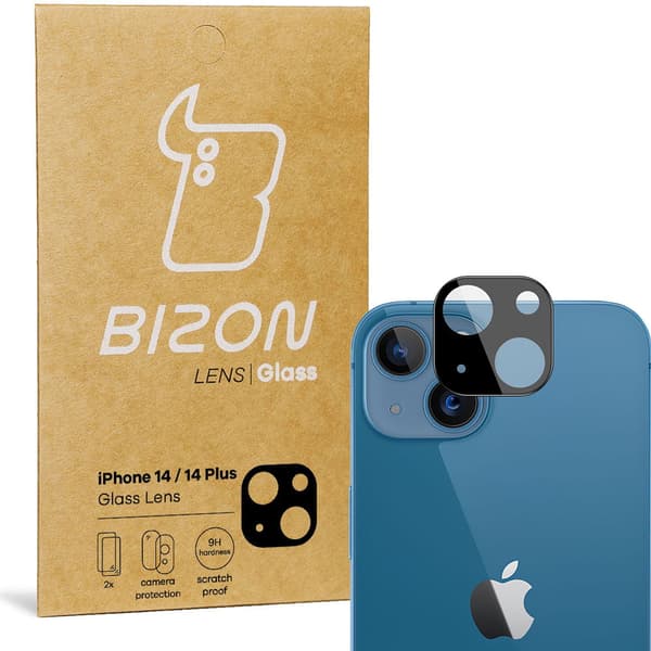 Bizon Glass -linssi iPhone 14:lle / 14 Plussalle, 2 kpl