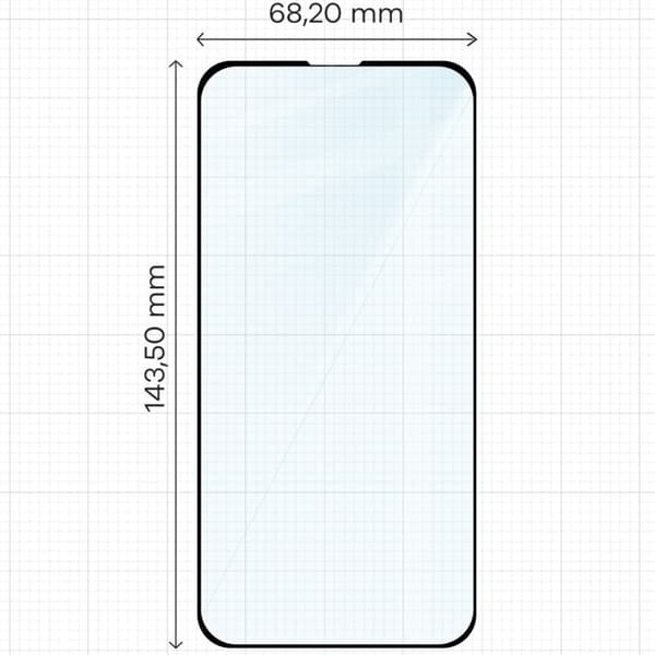 Bizon Glass Edge 2 Härdat Glas för iPhone 16e / 14 / 13 / 13 Pro, Svart