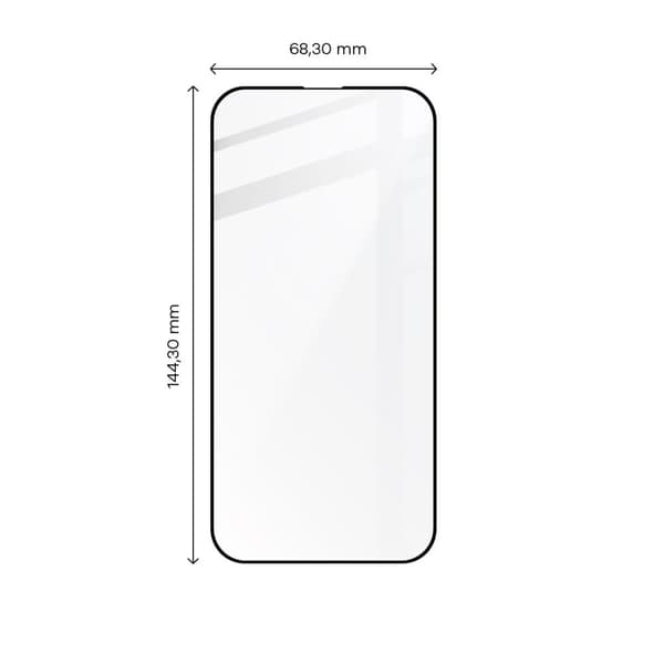 Bizon Glass Edge 2 Härdat Glas för iPhone 14 Pro, Svart