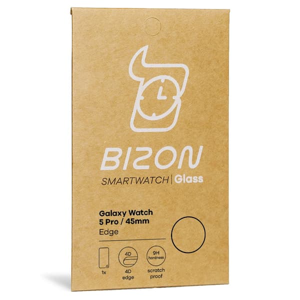 Bizon Glass Watch Edge Hybrid Galaxy Watch 5 Prolle (45 mm), musta