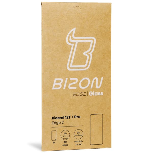 Bizon Glass Edge 2 karkaistu lasi Xiaomi 12T / 12T Prolle, musta
