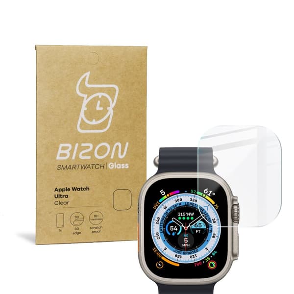 Bizon Glass Klart Härdat Glas för Apple Watch Ultra 2/1 49mm