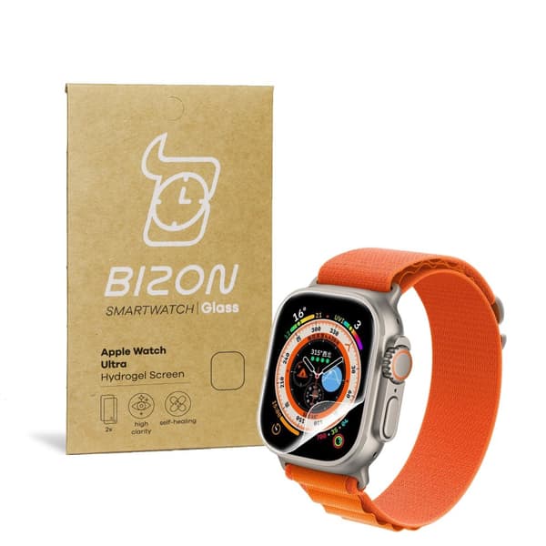 Bizon Glass Hydrogel skärmskydd, Apple Watch Ultra 2/1 49 mm, 2 stycken