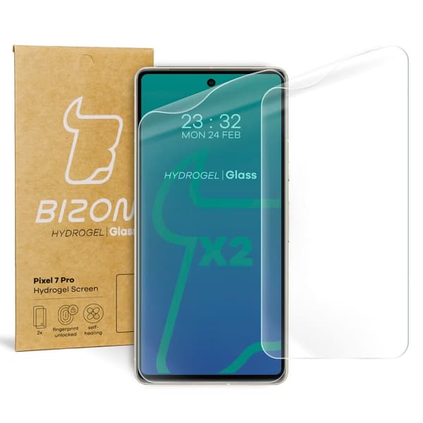 Bizon Glass Hydrogel Skærmbeskytter til Pixel 7 Pro, 2 stk.
