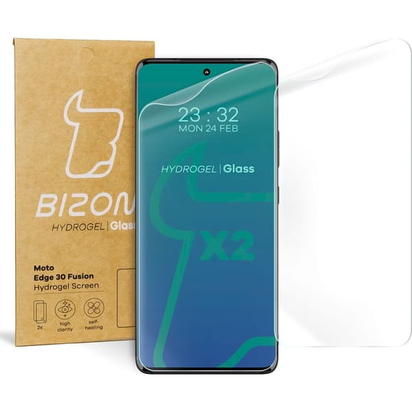 Bizon Glass Hydrogel Skärmskydd för Motorola Edge 30 Fusion, 2 st