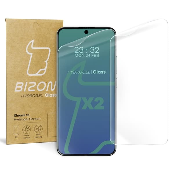 Bizon Glass Hydrogel skärmskydd för Xiaomi 13 / Xiaomi 14, 2 stycken
