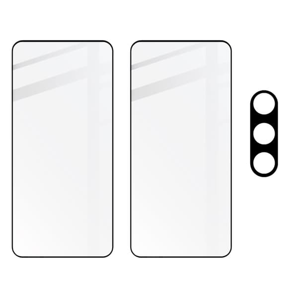 2x Glas + kameraglas BIZON Edge 2 för Galaxy S23 Plus