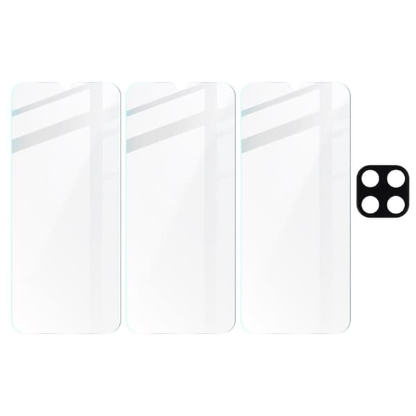 3x Glas + kameralins BIZON Clear 2 för Galaxy M33 5G
