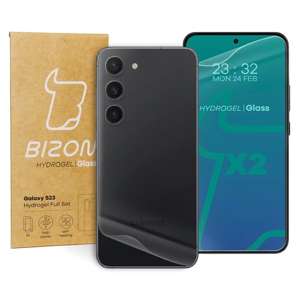 Hydrogelfilm til bagside og forside Bizon Glass Hydrogel, Galaxy S23