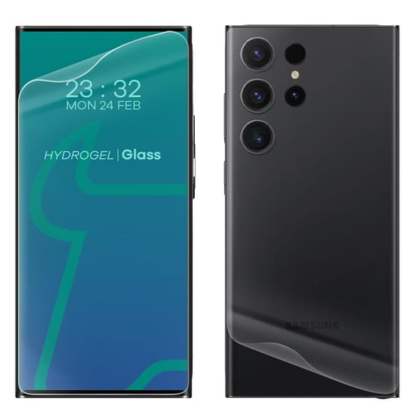 Bizon Glass Hydrogel Bak- och Framfilm, Galaxy S23 Ultra