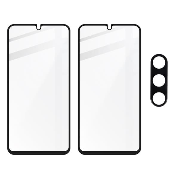 2x Glas + kameraglas BIZON Edge 2 för Galaxy A34 5G