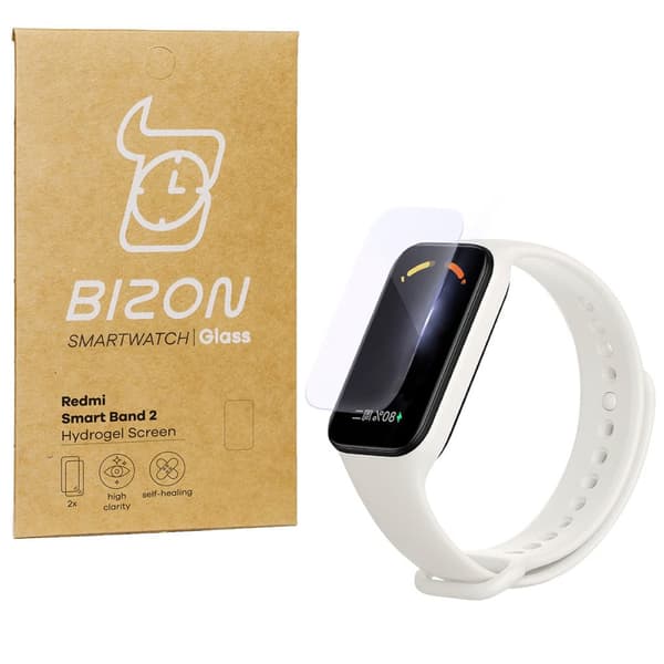Bizon Glass Hydrogel Skärmskydd för Redmi Smart Band 2 / Xiaomi Mi Band 8 Active, 2 stycken