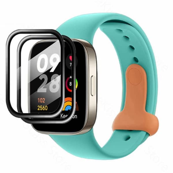 Bizon Glass Watch Edge Hybridglas för Xiaomi Redmi Watch 3, Svart