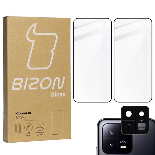 2x Glas + kameraglas BIZON Edge 2 för Xiaomi 13